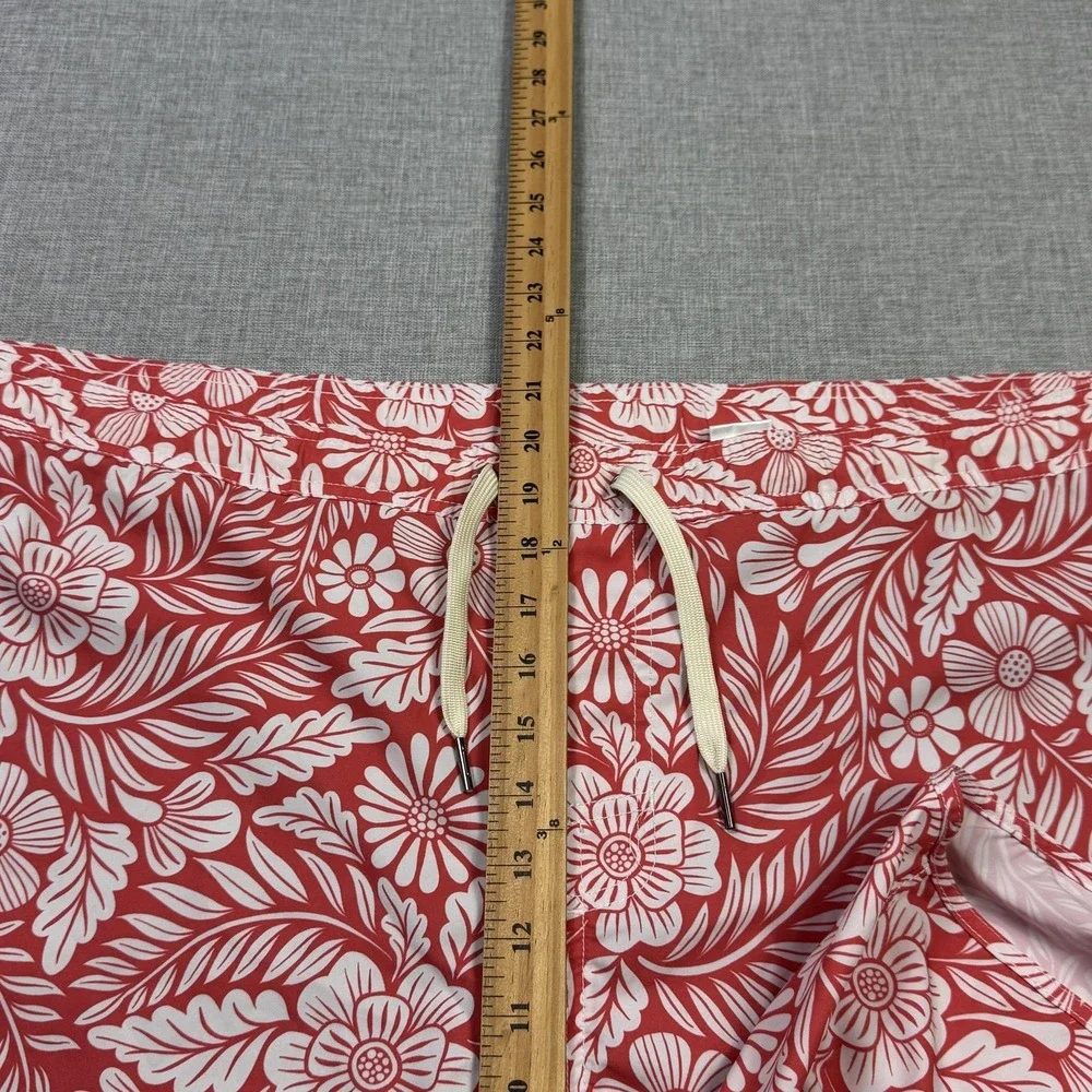 Fair Harbor Floral Hybrid Swim Trunks Shorts Mens 3XL Red Lined Drawstring